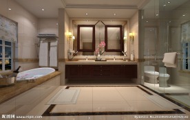 别墅主卧卫生间效果图