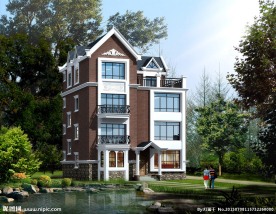 四层别墅效果图3D