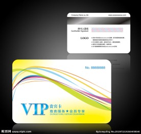 彩色线条会员卡