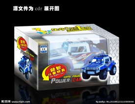 玩具汽车包装展开图