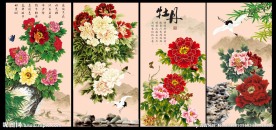 花开富贵 屏风