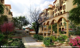 小区景观节点透视图