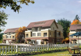 田园别墅区透视效果图