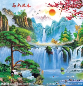 迎客松油画装饰