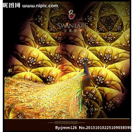 黄金孔雀装饰画