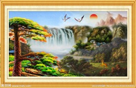 迎客松油画装饰