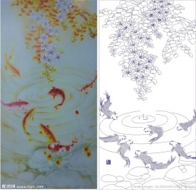 鱼 锦上添花 九鱼图