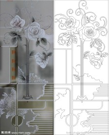 玫瑰 线条 车刻线