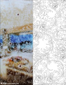 欧式花 线条图 抽象