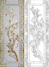 欧式花 百合花 线条