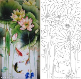 荷花 鱼 莲花 荷叶