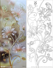 欧式花 线条图 金色