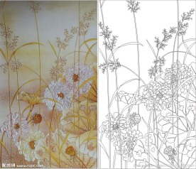 牡丹花 芦苇 莲花