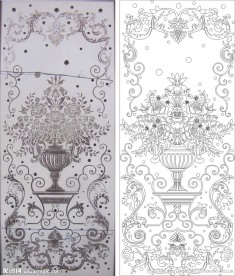 欧式花 线条图 花瓶