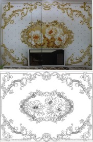 欧式花 线条 牡丹