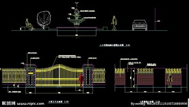 园区水池雕塑大门围墙