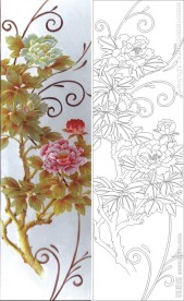 牡丹花 线条花 抽象