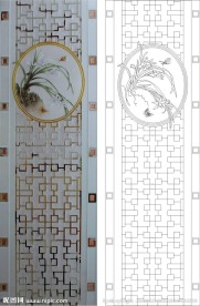 兰花 线条图 抽象图