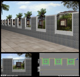 透视围墙(带贴图)
