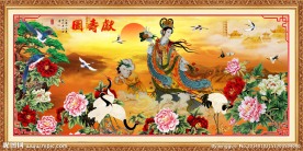 巨幅国画 献寿图