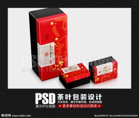 茶叶包装设计 大红袍（展开图)