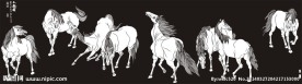 八骏图 八马图 骏马