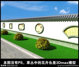 文化景观墙(含贴图)