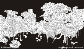 荷塘仙鹤 仙鹤 荷花