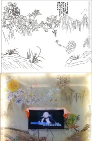 牡丹山水（路径未闭合