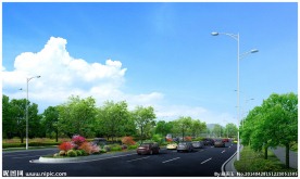 沥青马路绿化效果图