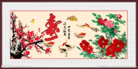 花开富贵百寿图