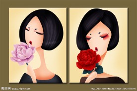 无框画 人物 美女