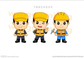 铁路工人卡通矢量图