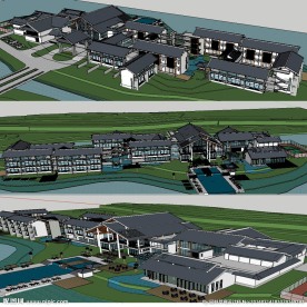 中式旅馆建筑设计草图