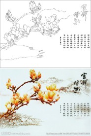 玉兰花  艺术玻璃