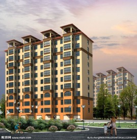 小高层效果图 车库