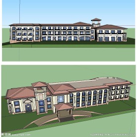 草图大师简欧建筑会所