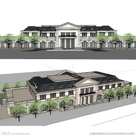 欧式会馆草图大师SU模