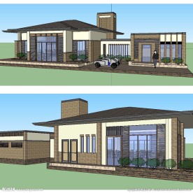 小型会所草图大师SU模