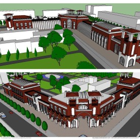 草图大师su商业街模型
