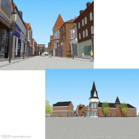 草图大师英式商业街SU