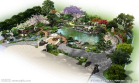 别墅园林鸟瞰图