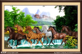 八骏图 风景画