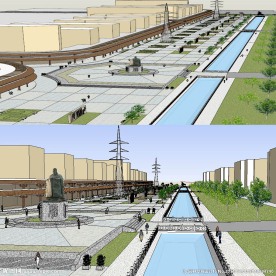 草图大师条形商业广场