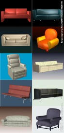 3D现代家具 沙发