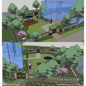 草图大师私家庭院花园