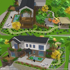 草图大师别墅庭院花园