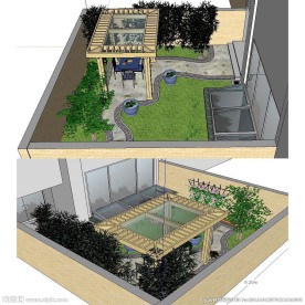 sketchup花园景观模型