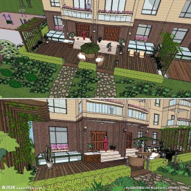 sketchup庭院景观模型