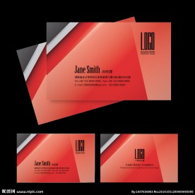 红色质感高档名片设计